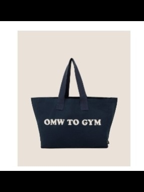 Gymshark Navy Blue "Omw To Gym" Tote Bag